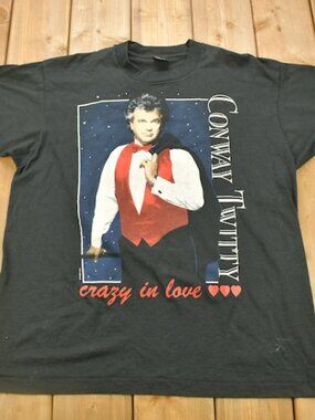 Vintage 1990s Conway Twitty Crazy In Love Graphic T-shirt Band Tee